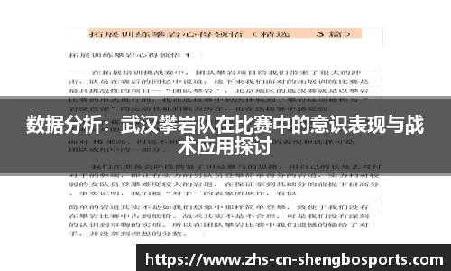 数据分析：武汉攀岩队在比赛中的意识表现与战术应用探讨